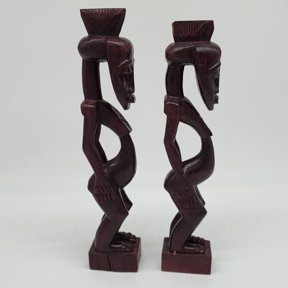 African Hand Carved Fertility Sculpture Figure Wooden Tribal Male Female - Picture 5 of 10